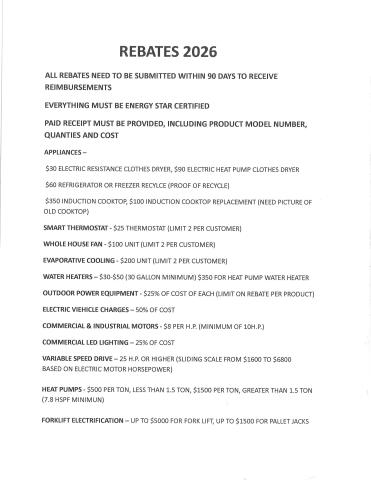 REBATES 2026
